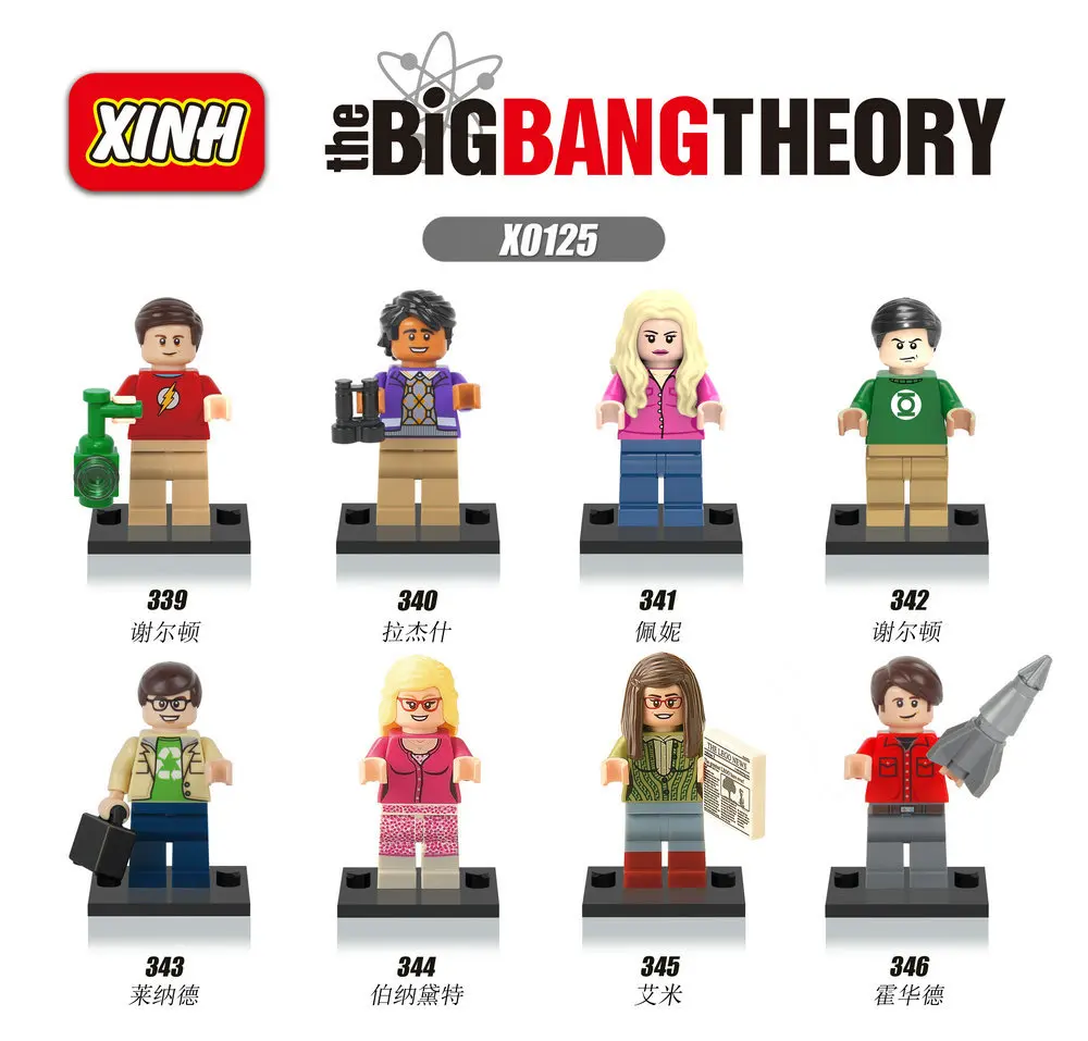 

X0125 TBBT Sheldon Penny Leonard Howard Rajesh Amy Bernadette Leslie Bloques de Construccion de Juguetes