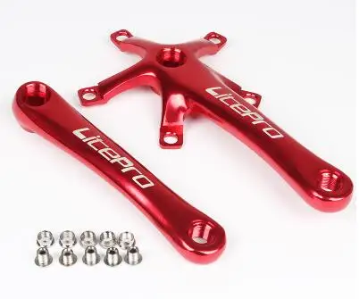Litepro Сверхлегкий 130BCD 53 т 56 т 58 т a7075 Сплав Бмх Звезду складной Велосипедный Спорт Звездочка велосипед шатуны - Цвет: Red crank with nails