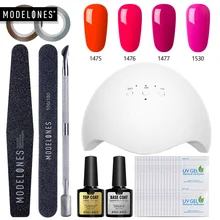 Modelones 12 шт./лот гель лак для ногтей маникюр Led Инструменты для ламп набор USB кабель 24 Вт Светодиодная лампа аппарат для сушки ногтей наборы