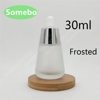 

500pcs High Quality 30ml Frosted Glass Dropper Bottle 30cc Glass Cone Bottle with Dropper Senior Perfume Bottle