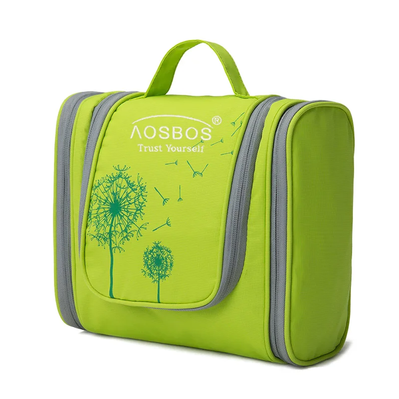 Aosbos, портативная Водонепроницаемая косметичка для путешествий, женская большая подвесная косметичка, органайзер, мужские нейлоновые туалетные наборы, сумки для хранения - Цвет: green