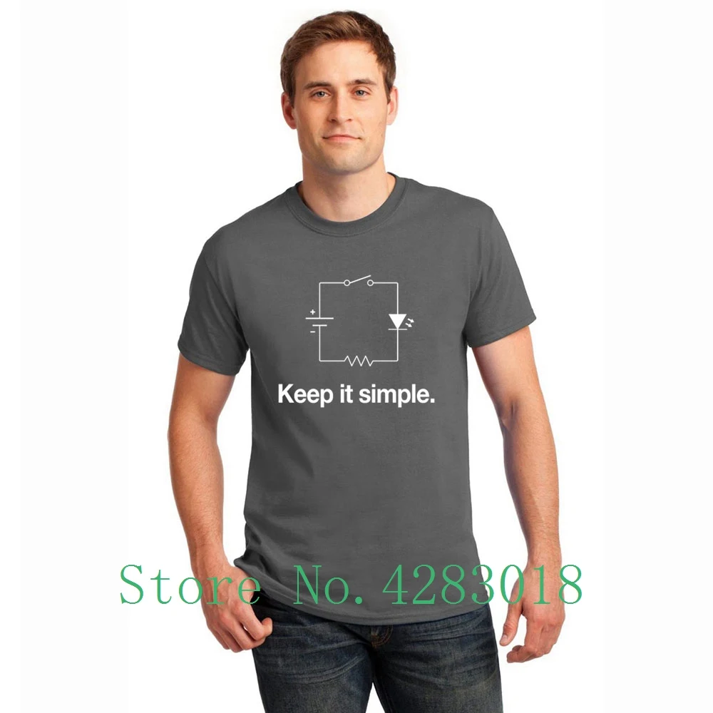 

Keep It Simple Electronic Circuit For Tech Nerd T-Shirt Man Printed Cute Tee Shirt Solid Color Male Cotton Funky Hip Hop
