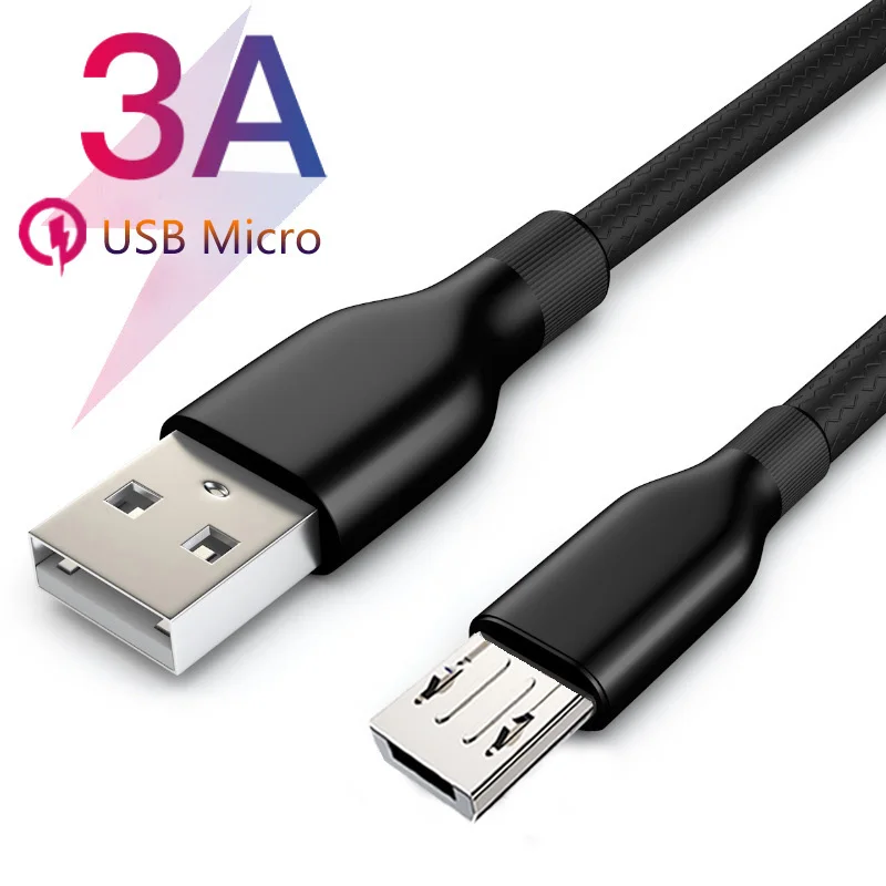 

Micro USB Cable 3A Fast Charging Cord USB Sync Data Mobile Phone Android Adapter Charger Cables For Huawei Xiaomi Samsung Cable/