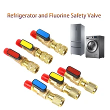 1/" Папа до 1/4" Женский латунный SAE прямой шаровой клапан AC Зарядка для R22/R410A клапанов хладагента и частей Клапана