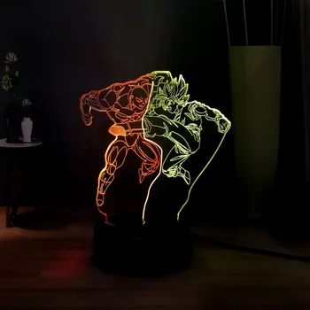 

Hot Sale Dragon Ball Double Fighting Figure Mixed Change 7 Color Novel Decoration Atmosphere LED Table Lamp Holiday Kid Toys Toy