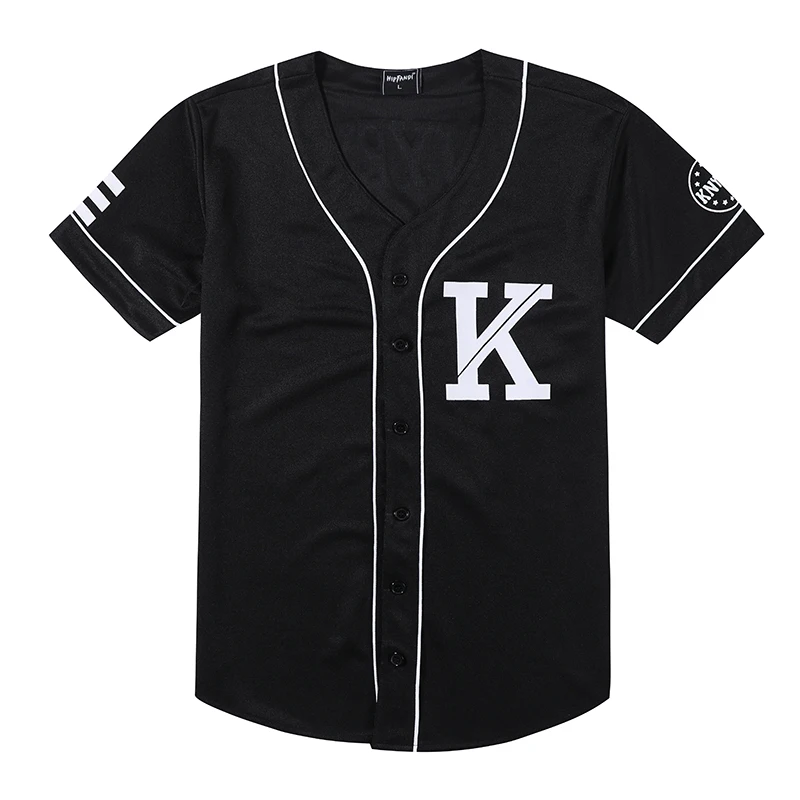 Baseball Jersey Letter Printing Tshirt Hip Hop Men Women Baseball Tee