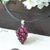 Grapes garnet gem necklace leather chain pendant necklaces jewelry natural stones beads bijoux women long chain with pendant 048 ► Photo 3/6