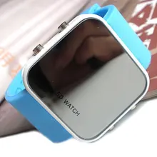 Желе стильный светодиодный цифровой Дата skyblue спортивные силиконовые часы