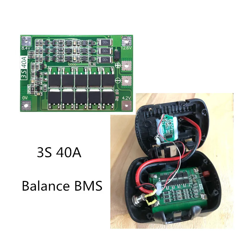 BMS 3S 40A баланс 18650 3,2 в LiFePO4/3,7 в литий-ионная батарея Защитная плата/железо литиевая BMSwith выравнивание startable дрель