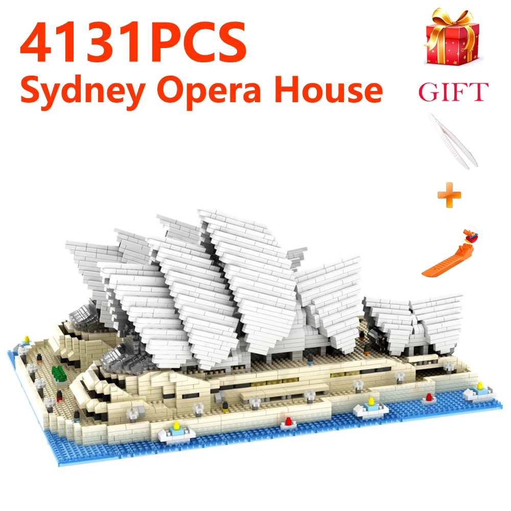 

City World Famous Architecture Sydney Opera House 3D Model Diamond Mini DIY Building Blocks Toy Educational Gifts