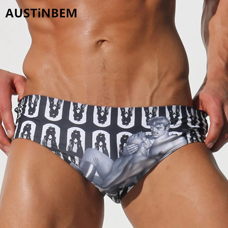 Мужские трусы боксеры AUSTiNBEM брендовые плавки для серфинга и плавки|briefs swim|gay swimwear