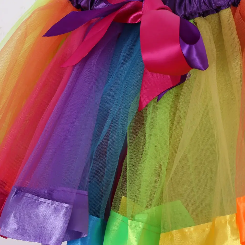 Детская Юбка цветов радуги шифон американки Юбки для женщин юбки-пачки для девочек Детские Балерина дети Повседневное Карамельный цвет