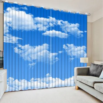 

Bedding room Living room Blackout Window 3D Curtains Hotel Drapes Luxury Modern sky Cortinas De Sala CL-DLM807