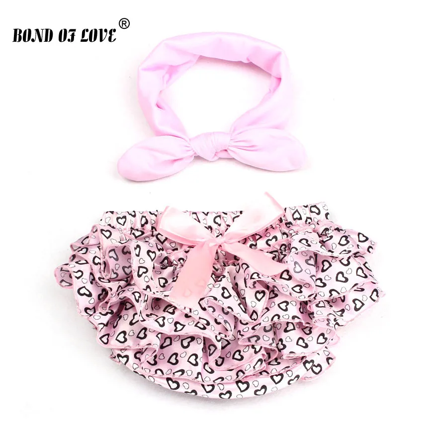 

2016 NEW Floral Baby Shorts with Matching Headband Set Newborn diaper covers bloomers Photo Props with Top Flower Headband