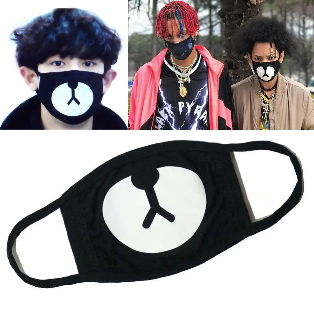 Cotton Mouth Face Mask Unisex Korean Style Kpop Black Bear Cycling Anti