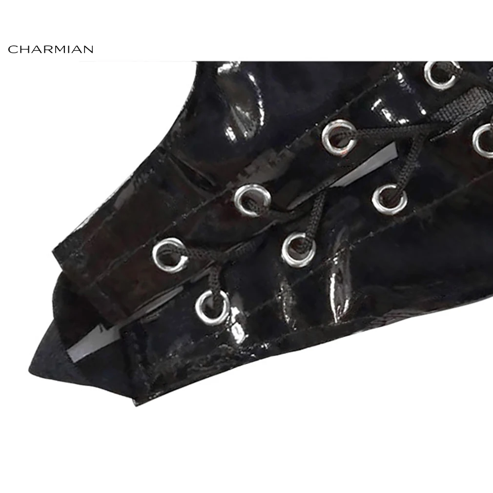 Женские модные перчатки Charmian черные длинные без пальцев на шнурках Клубные панк