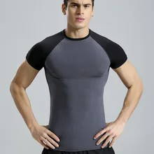 Летняя новая футболка для человека печать для отдыха Фитнес колготки бег футболки Для мужчин спортивная дышащая быстросохнущая спортивная рубашка Для мужчин