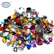 Hl 100 unidades/pacote lotes tamanho misto forma solta costurar-em strass sacos de vestuário sapatos acessórios de costura diy artesanato