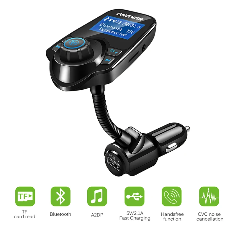 

12-24V Wireless Bluetooth V3.0 Car Kit MP3 Player Hands-free Call Wireless FM Transmitter Modulator LCD 2.1A USB TF Slot