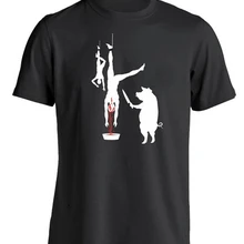 Свинья линия мясной магазин забавные веган Вегетарианская Карма Пета бекон Мужская футболка лето О-образный вырез хлопок Топ Футболка