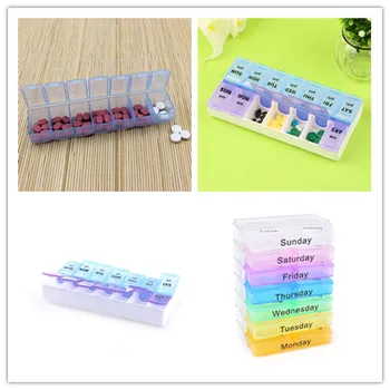 

Weekly Pill Case 7 Day Medical Box Lids Mediciner Tablet Storage Dispenser Container Organize