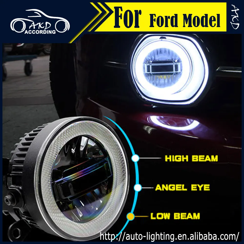 

AKD Car Styling Angel Eye Fog Lamp for Ford C-Max LED Fog Light C-Max LED DRL 90mm high beam low beam lighting accessories