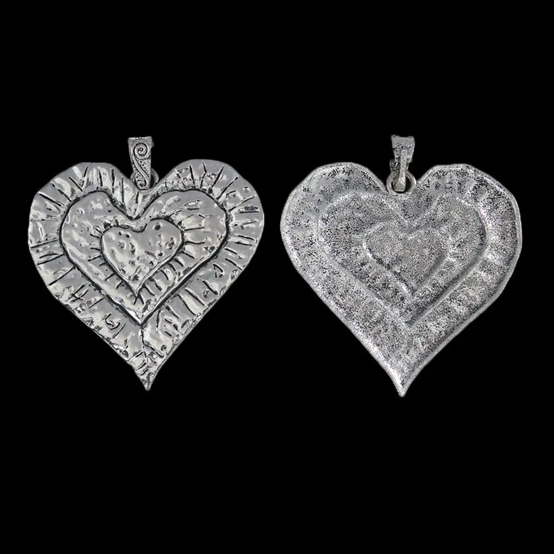 1 упаковка ювелирных изделий антикварное Серебро Большое сердце Шарм кулон для ожерелья ювелирных изделий Аксессуары