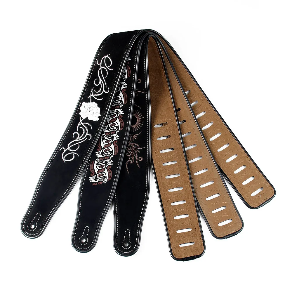Negro de piel de vaca suave correa de la guitarra cinturón ajustable duradero genial eléctrica acústica guitarra Correa accesorios de guitarra Negro de piel de vaca suave correa de la guitarra cinturón ajustable duradero genial eléctrica acústica guitarra Correa accesorios de guitarra