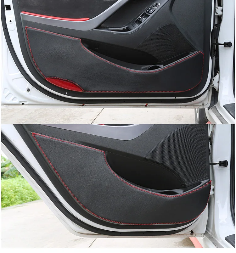 Автомобильный противогрязный коврик, интерьерная наклейка для двери, Противоскользящий коврик, волоконный кожаный протектор, коврики для hyundai Elantra 2013