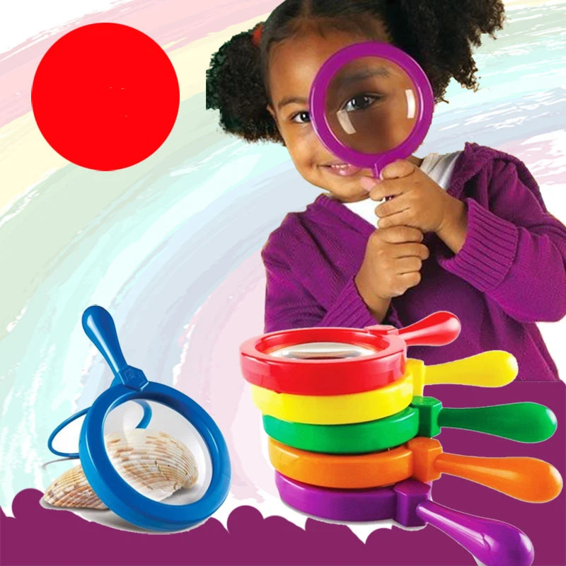 

Colorful Baby Held-hold Insert Magnifier Primary Science Magnifiers Science Toy Magnifier Experiment Students With Stand