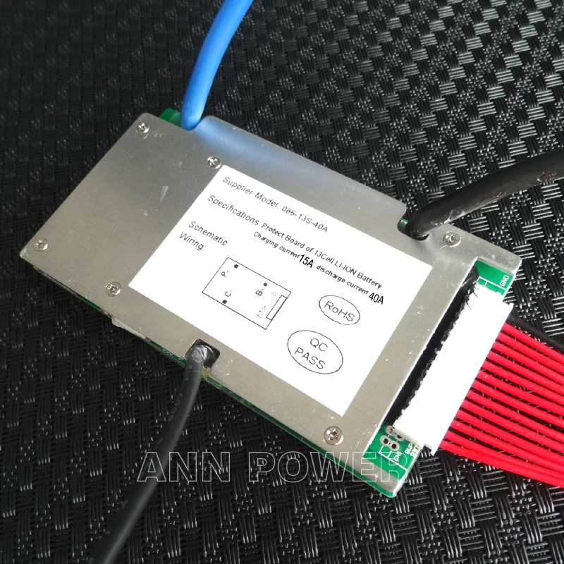 Литий ионный аккумулятор BMS 13S 48 в 40 А для электромотора батарея 20 Ач 30 50 с функцией
