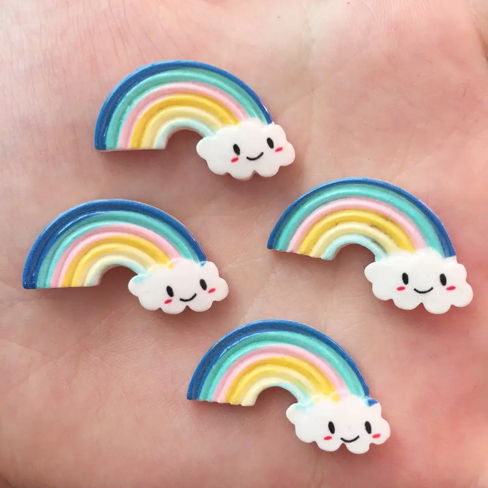 

New DIY 10Pcs Resin Variety Rainbow Flatback Stone Child Manual Works DIY Scrapbook R311