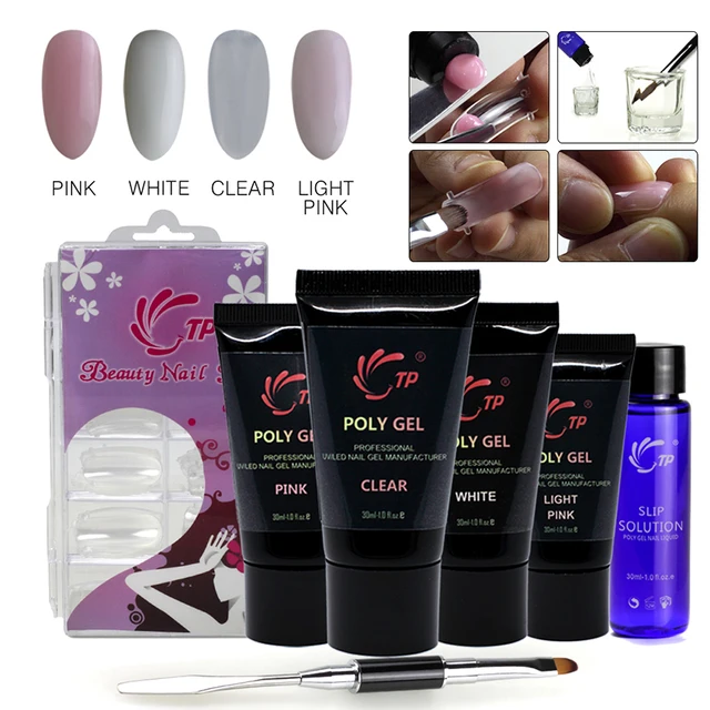 Tp Clear White 30ml Uv Builder Gel Kit Nails Extension Tips Pink Tp Clear White 30ml Uv Builder Gel Kit Nails Extension Tips Pink Color Nail