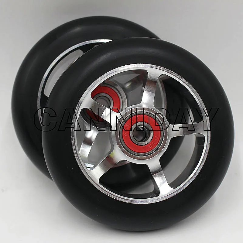 2PCS 100mm Freestyle Stunt Scooter Replacement Wheels Aluminum Alloy