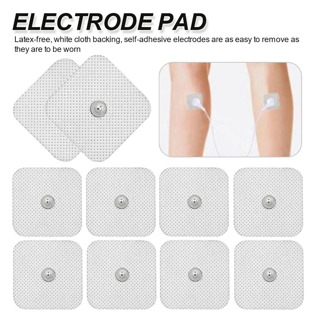 

10pcs 4 * 4cm Electrode Tens Electrode Pads for Tens Digital Therapy Machine Massager Nerve Stimulator Support Braces