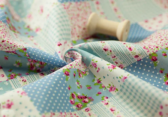 Патч работы принт ткани Qute Baby Blue 1 м/лот width150cm ситцевой ткани для одежды, ручной работы материалы