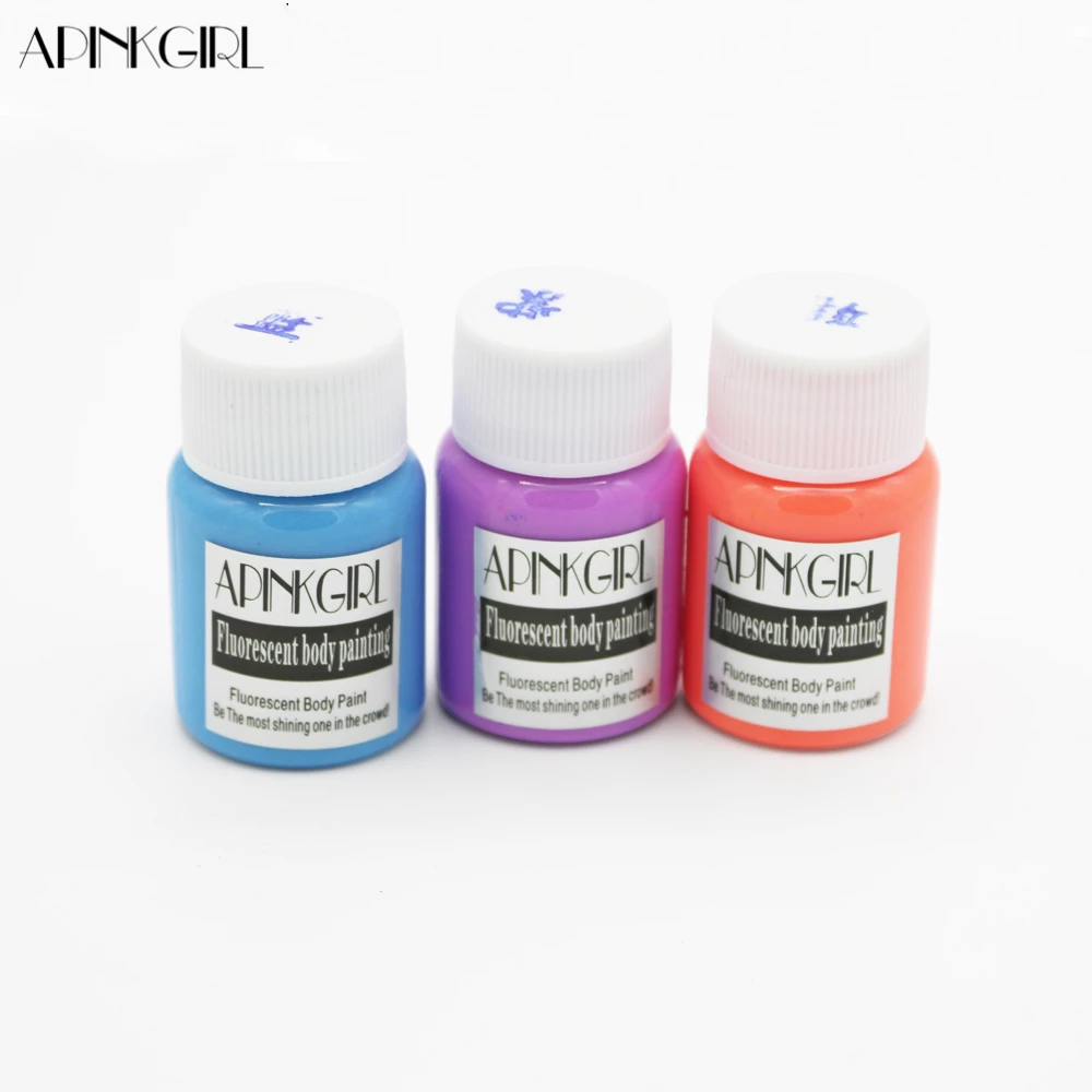 APINKGIRL 3 шт./лот Флуоресцентные УФ краски для лица и тела вечернего Хэллоуина