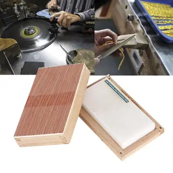 

Professional 3 Inch Hard Oilstone Jewelry Sharpening Whetstone Sharpener Tool in Wood Case Jewelry Polishing Tool for Jeweler l