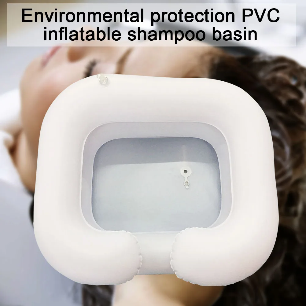 

Inflatable Hair Washing Basin Shampoo Tray Portable Conditioner Disabled In Bed Inflatable PVC With Drain Tube