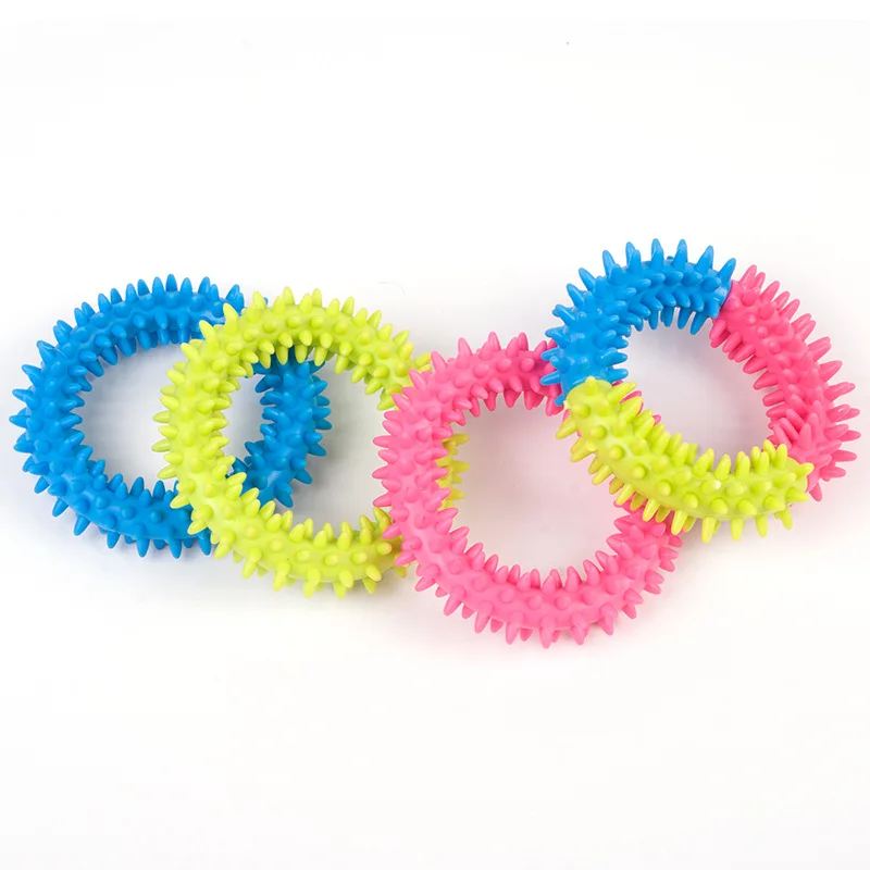 

New Pets Dog Ring Shape Chew Toy Soft Rubber Molar Toy Puppy Cleaning Tooth Toy Interaction Training Supplies Pet Rubber Ring