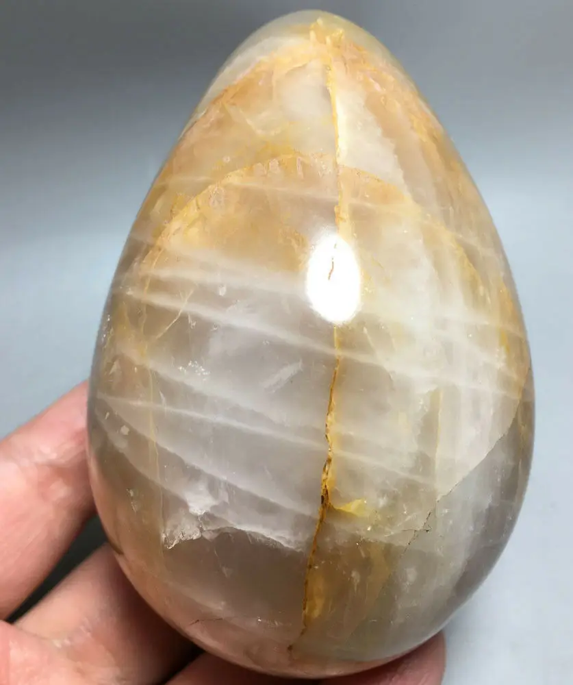 

562g NATURAL citrine Ghost QUARTZ CRYSTAL EGG HEAING Madagascar crystals healing stones