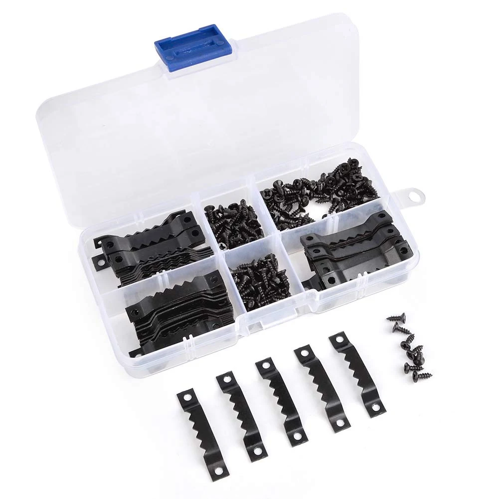 

100Pcs Photo Frame With Screws Hook Set Hanger Metal Decorative Saw Tooth Tools Double Hole Home Hanging Multi Functional Stable