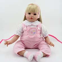 20 дюймов ручной работы детские игрушки для новорожденных, для девочек Кукла Реалистичная из мягкого силикона, Реалистичная игрушка, подарок, розовые платья лента для волос