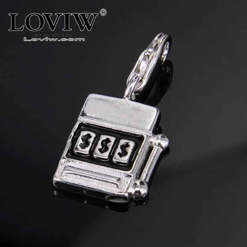 

Popular Slot machine Charm pendant DIY Charms with lobster clasp Bijoux thomas sabor Sterling silver Jewelry Gift For men Women