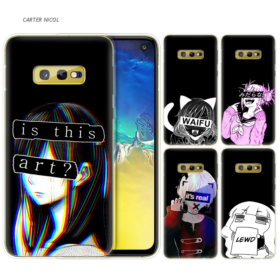 

Silicone Case for Samsung Galaxy S10 S10e S8 S9 J4 J6 A6 A8 Plus 5G M30 M20 M10 A50 A30 A10 Cover LEWD Sad Anime Aesthetic Senpa
