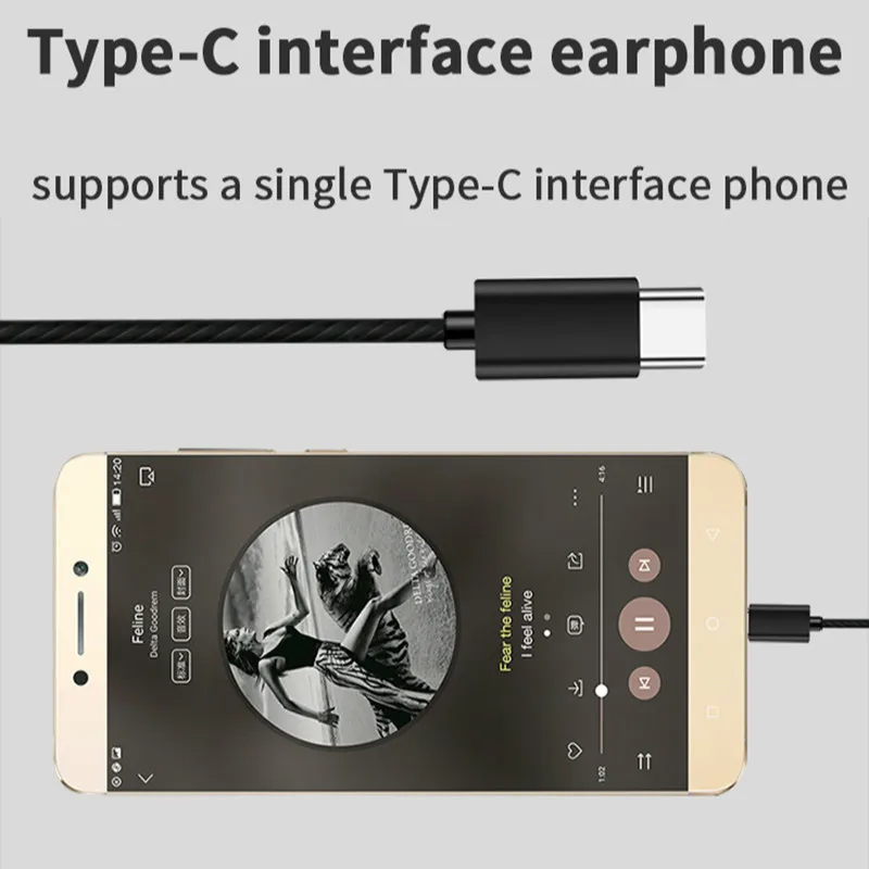 Наушники type-c с проводным управлением и микрофоном, гарнитура с регулятором громкости, бас-вкладыши для samsung, Xiaomi, huawei, наушники usb type C