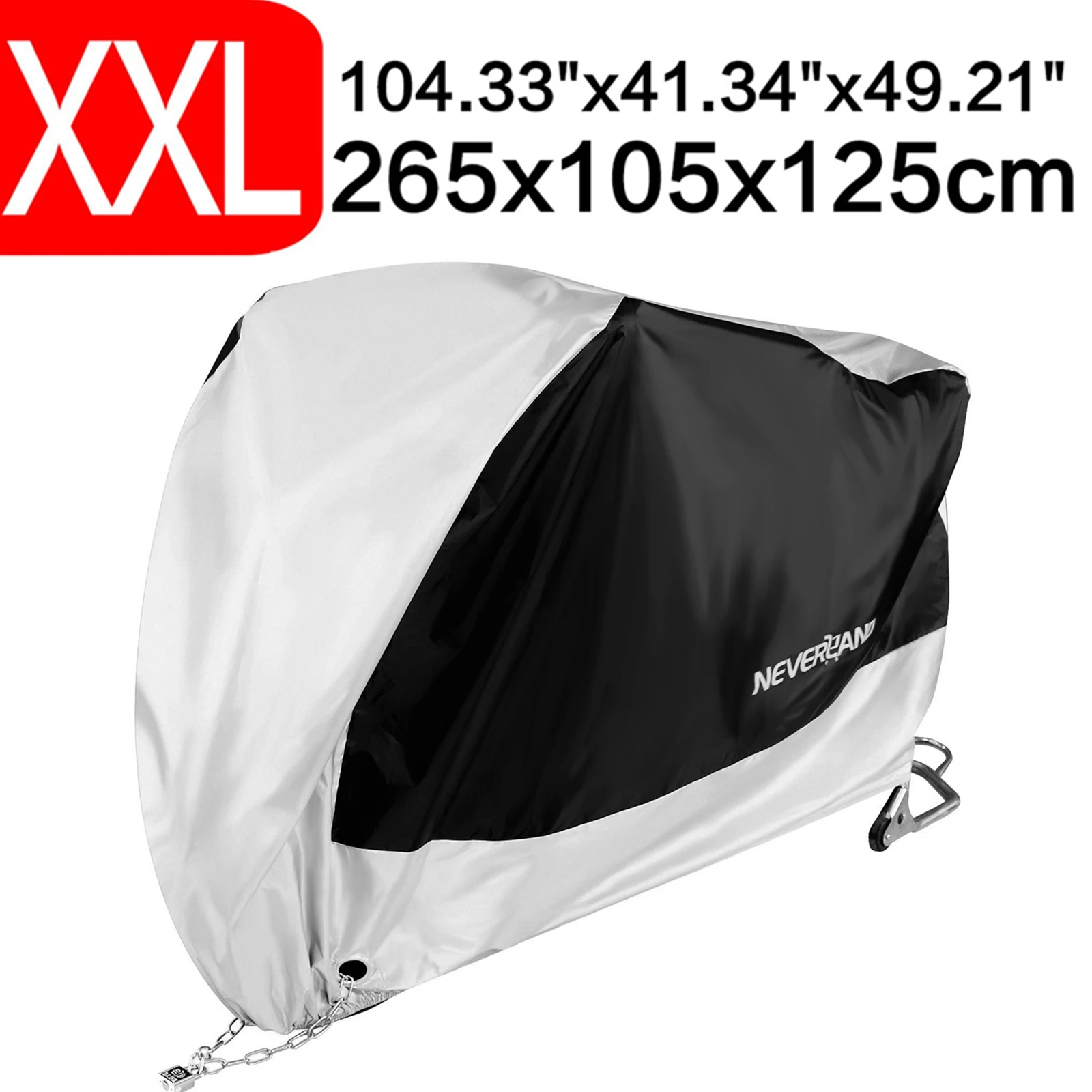 XXL 265x105x125 см 190 т водонепроницаемые черные Серебряные покрышки для мотоциклов уличные скутеры мотор дождь УФ пылезащитный чехол