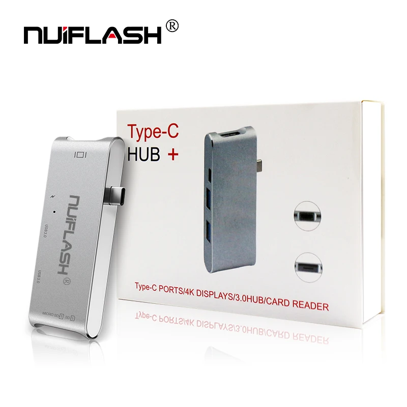 Nuilfash USB-C концентратор type C концентратор USB 3,0 Thunderbolt 3 HDMI 3,5 мм аудио RJ45 адаптер для MacBook Pro samsung Galaxy S9 USB C концентратор