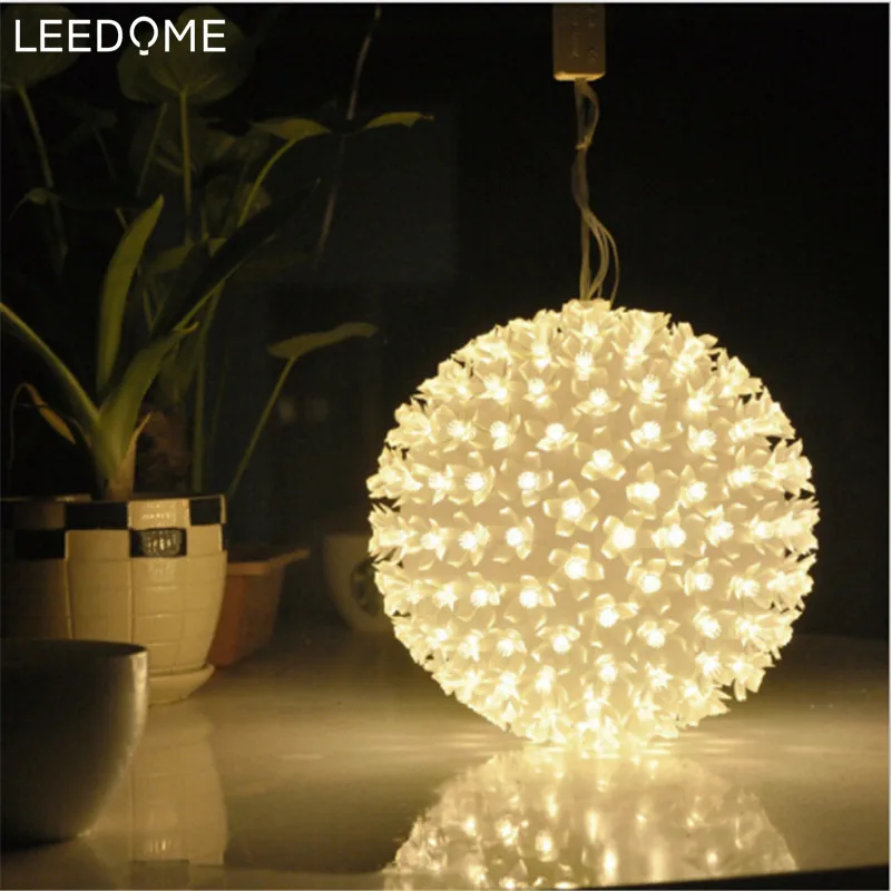 Ночной светильник Leedome Cherry Blossom, диаметр 14 см-21 см, Рождественская гирлянда, светодиодная лампа, светильник 50-200 светодиодов для свадьбы, Xams, цветная лампа