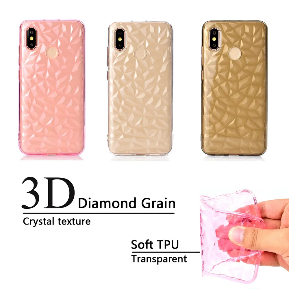 

Full Protection 3D Diamond Grain Crystal Texture Silicone Case for Xiaomi 8 Redmi 5 Note 5A Redmi 6 Soft TPU Capa Case